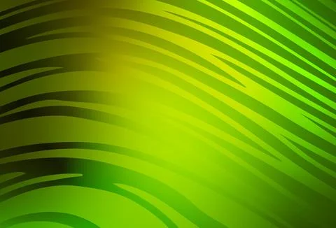 Light Green, Yellow vector pattern with curved lines. Stock Illustration
