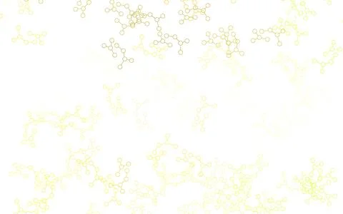 Light Green, Yellow vector pattern with artificial intelligence network. Stock Illustration