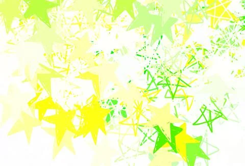 Light Green, Yellow vector pattern with christmas stars. Stock Illustration