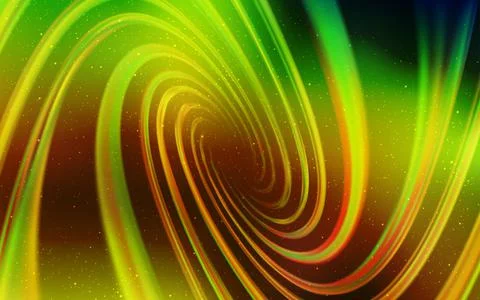 Light Green, Yellow vector pattern with night sky stars. Stock Illustration