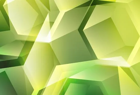 Light Green, Yellow vector pattern with polygonal style with cubes. Stock Illustration