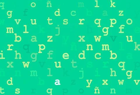 Light green, yellow vector pattern with ABC symbols. Illustrazione stock