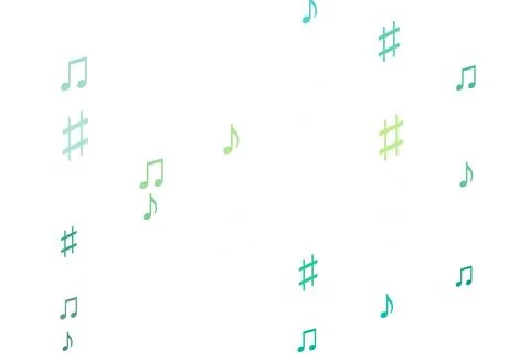 Light Green, Yellow vector pattern with music elements. 스톡 일러스트
