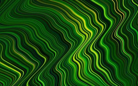 Light Green, Yellow vector pattern with lines, ovals. Stock Illustration