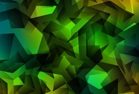 Light Green, Yellow vector polygon abstract background. Stock Illustration