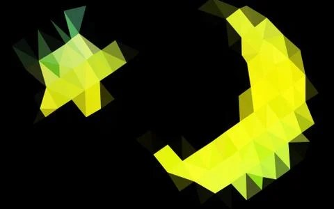 Light Green, Yellow vector shining triangular pattern. Stock Illustration