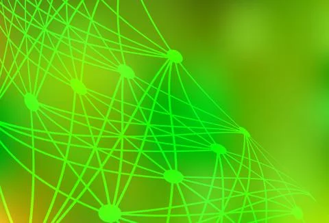 Light Green, Yellow vector template with artificial intelligence structure. 库存插图