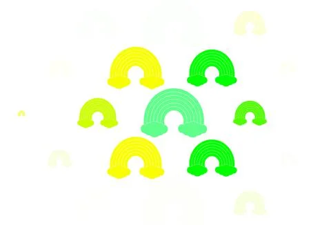 Light Green, Yellow vector template with rainbow signs. Stock Illustration
