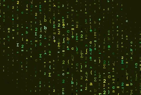 Light Green, Yellow vector template with math simbols. Stock Illustration