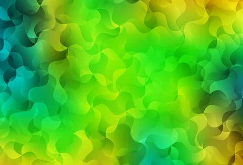Light Green, Yellow vector template with curved lines. Stock Illustration