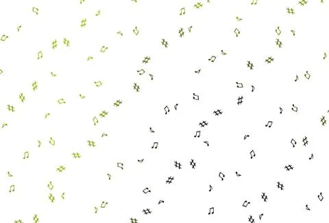 Light Green, Yellow vector texture with musical notes. Illustrazione stock