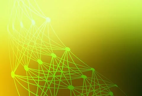 Light Green, Yellow vector texture with artificial intelligence concept. Illustrazione stock