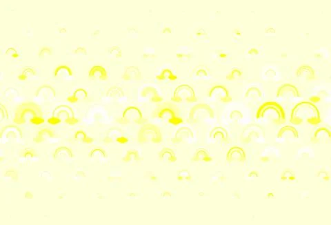 Light Green, Yellow vector texture with rainbows, clouds. Illustrazione stock