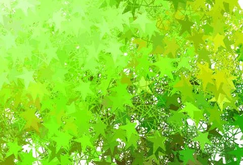Light Green, Yellow vector texture with beautiful stars. Illustrazione stock