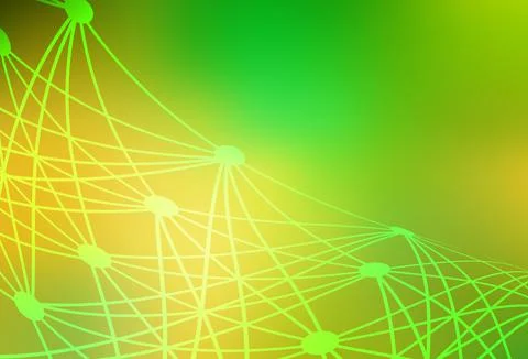 Light Green, Yellow vector texture with artificial intelligence concept. Illustrazione stock