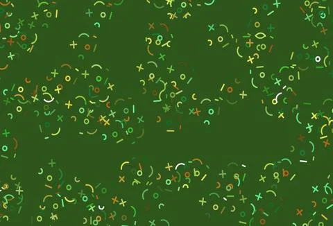 Light Green, Yellow vector texture with mathematic symbols. Illustrazione stock