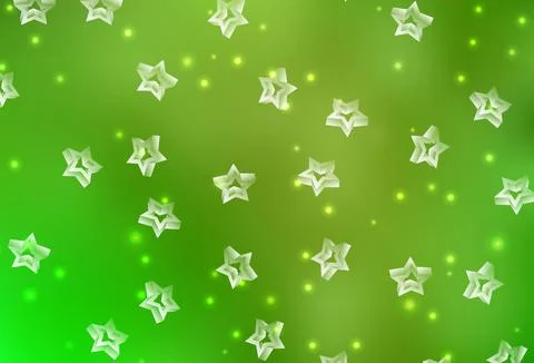 Light Green, Yellow vector texture with beautiful stars. Stock Illustration
