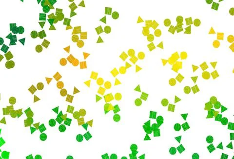 Light Green, Yellow vector texture in poly style with circles, cubes. Stock Illustration