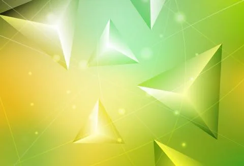 Light Green, Yellow vector triangle mosaic texture. Stock Illustration