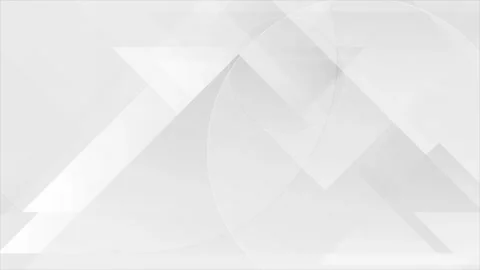 Light grey and white tech motion background with minimal triangles and circles Stock Footage 330042552