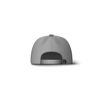 Light grey baseball cap from back view - realistic mockup Stock Illustration