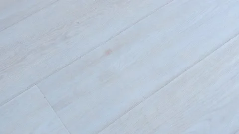 Light grey linoleum surface on floor with wooden pattern in modern interior. Stock Footage 136411034
