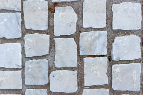Light grey marble cobblestone floor texture background top view Stock Photos
