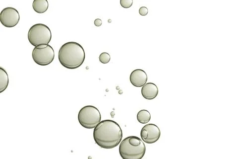 Light grey moisture bubbles isolated ocer a white background Stock Photos