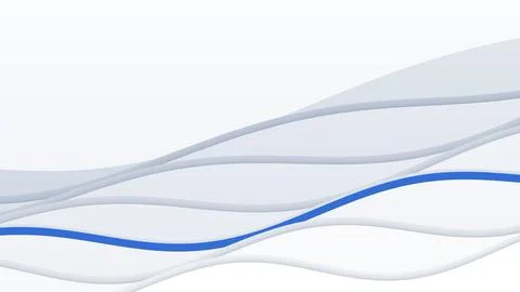 Light grey paper cut waves with a blue stripe, corporate background Иллюстрация