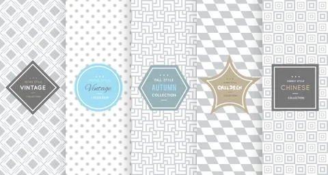Light grey seamless patterns for universal background Stock Illustration
