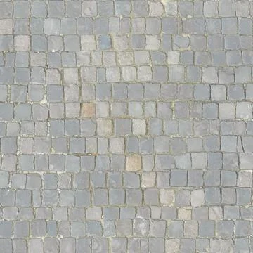 Light Grey Square Stone Sett Grid Paving Pattern Stock Photos