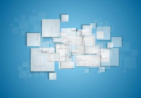 Light grey squares on blue background Light grey squares on blue backgroun... Foto stock