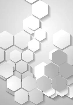 Light grey tech background with hexagons Light grey tech background with h... Stock Photos