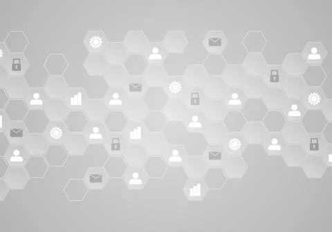 Light grey tech communication abstract background Stock Illustration