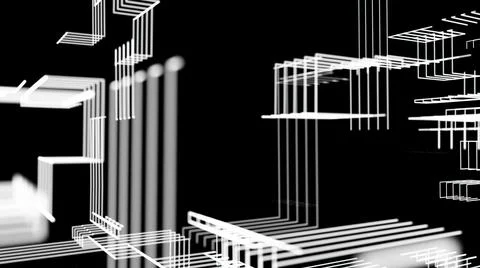 Light Grid Particle 3d illustration 스톡 일러스트
