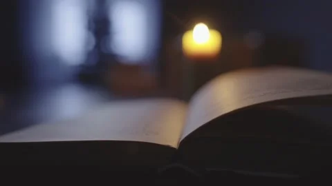 A light gust of wind shakes the pages of the book in the foreground. Stock Footage 235671661