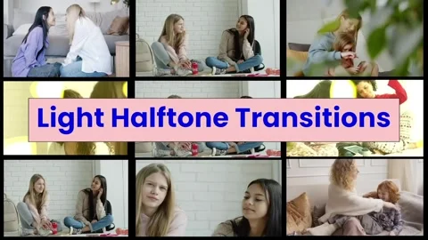 Light Halftone Transitions Stock After Effects