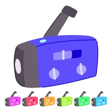 Light hand crank flashlight vector cartoon graphic Stock Illustration
