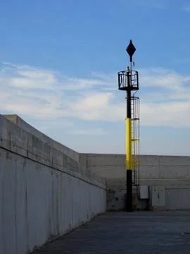 Light on the harbor dock Stock Photos