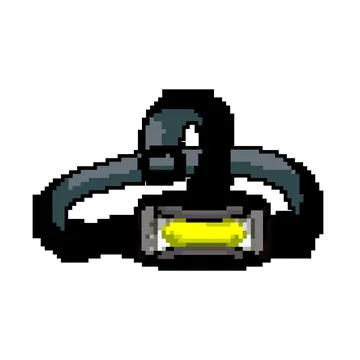 Light headlamp flashlight game pixel art vector illustration Stock Illustration
