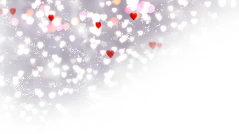 Light hearts appear on the shining background. Valentines Day holiday abstract Stock Footage 101161181