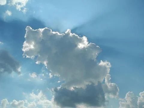 Light from heaven, Sun and clouds Stock Photos