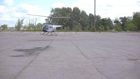 Light helicopter approach for landing Stock Footage 78208750