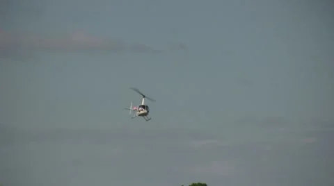 Light helicopter in flight Stock Footage 8997487