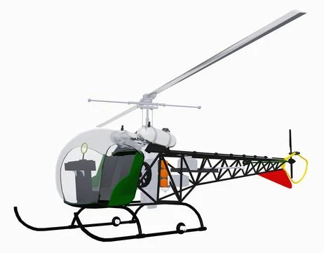 Light helicopter isolated on white background Illustrazione stock