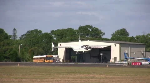 Light Helicopter landing Stock Footage 8996401