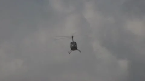 Light Helicopter landing Stock Footage 10726797