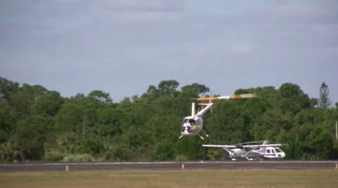 Light helicopter taking off Stock-Footage 8996625