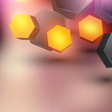 Light on Hexagon purple abstract backround Stock Illustration