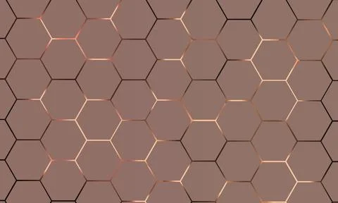 Light hexagonal technology abstract background. Illustrazione stock